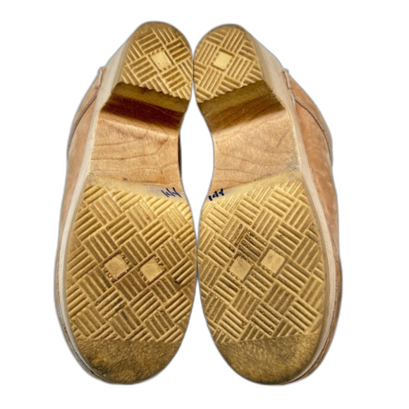 WEAR IN GOOD HEALTH Tan Suede Wood Clogs Womens Size EU 40/US 8-8.5 - Picture 7 of 8